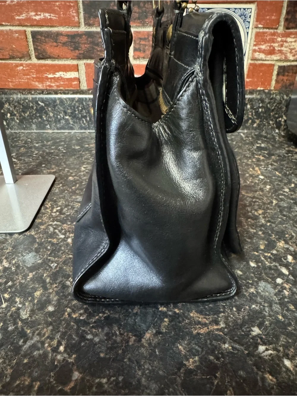 Coach Legacy Bleecker Leather Tote 11420 Black Tattersall Y2K Bag